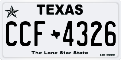 TX license plate CCF4326