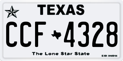 TX license plate CCF4328