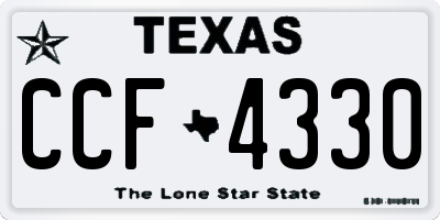 TX license plate CCF4330