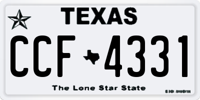 TX license plate CCF4331