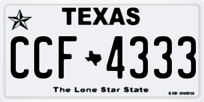TX license plate CCF4333