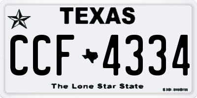 TX license plate CCF4334