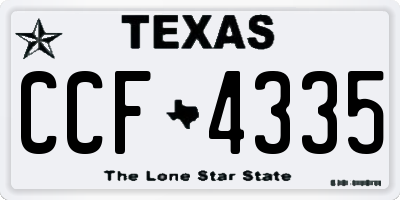 TX license plate CCF4335