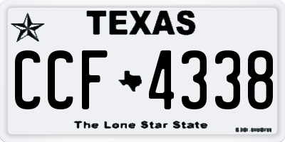 TX license plate CCF4338