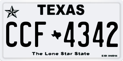TX license plate CCF4342