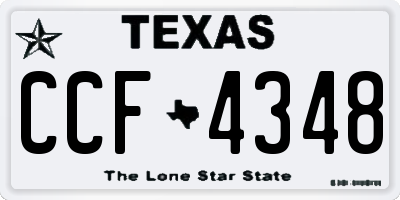 TX license plate CCF4348