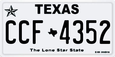 TX license plate CCF4352