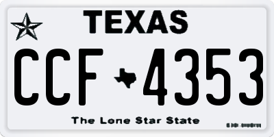 TX license plate CCF4353