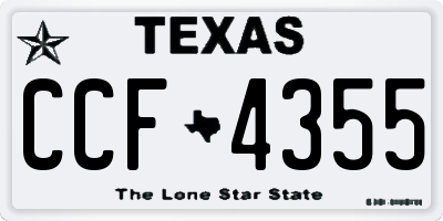 TX license plate CCF4355