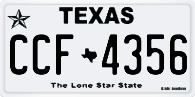 TX license plate CCF4356