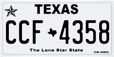 TX license plate CCF4358