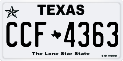 TX license plate CCF4363