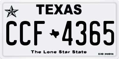 TX license plate CCF4365