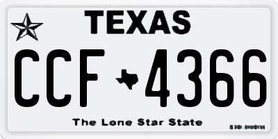 TX license plate CCF4366