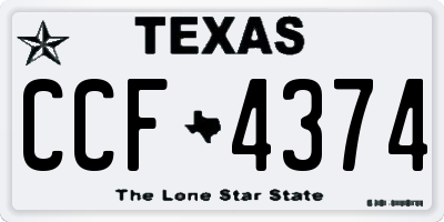 TX license plate CCF4374