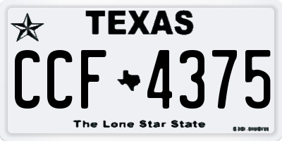 TX license plate CCF4375