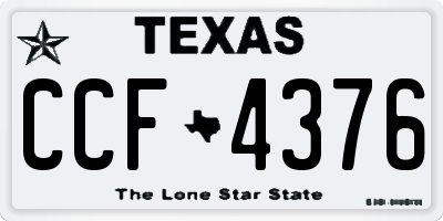 TX license plate CCF4376