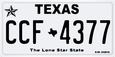 TX license plate CCF4377