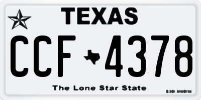 TX license plate CCF4378