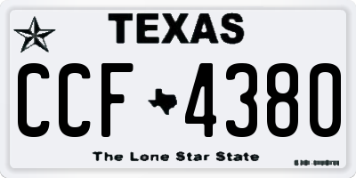 TX license plate CCF4380