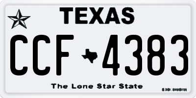 TX license plate CCF4383