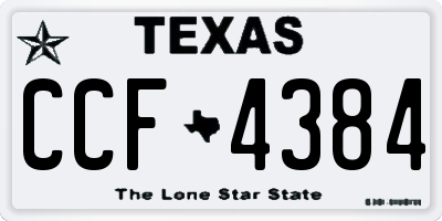 TX license plate CCF4384