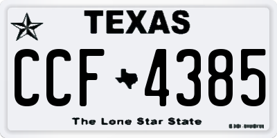 TX license plate CCF4385