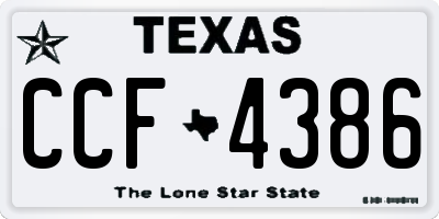 TX license plate CCF4386