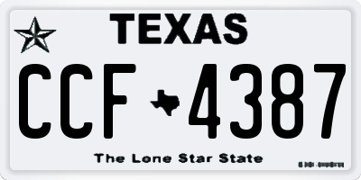 TX license plate CCF4387