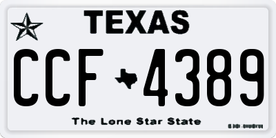 TX license plate CCF4389