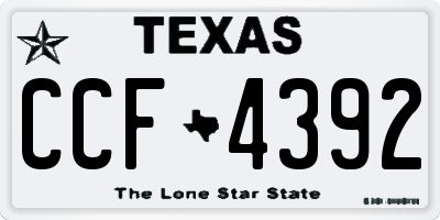 TX license plate CCF4392