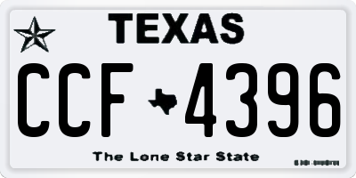 TX license plate CCF4396