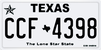 TX license plate CCF4398