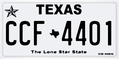 TX license plate CCF4401
