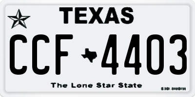 TX license plate CCF4403