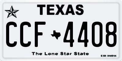 TX license plate CCF4408