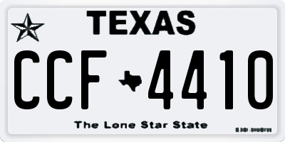 TX license plate CCF4410