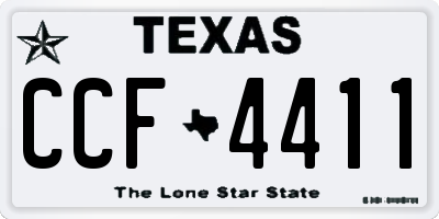 TX license plate CCF4411