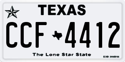 TX license plate CCF4412