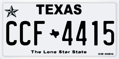 TX license plate CCF4415