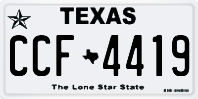 TX license plate CCF4419