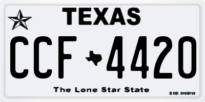 TX license plate CCF4420