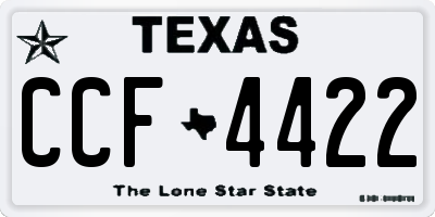 TX license plate CCF4422
