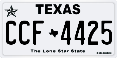 TX license plate CCF4425