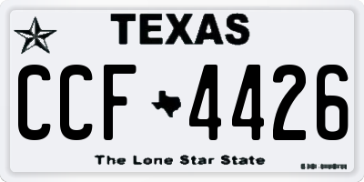 TX license plate CCF4426