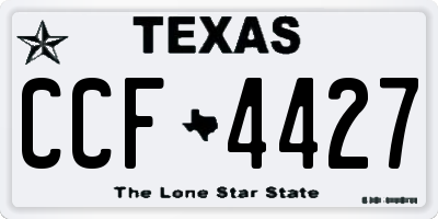 TX license plate CCF4427