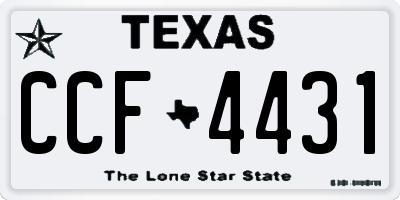 TX license plate CCF4431