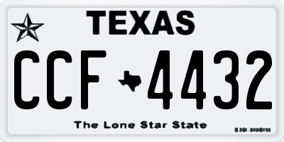 TX license plate CCF4432