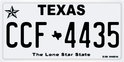 TX license plate CCF4435