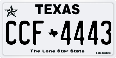 TX license plate CCF4443